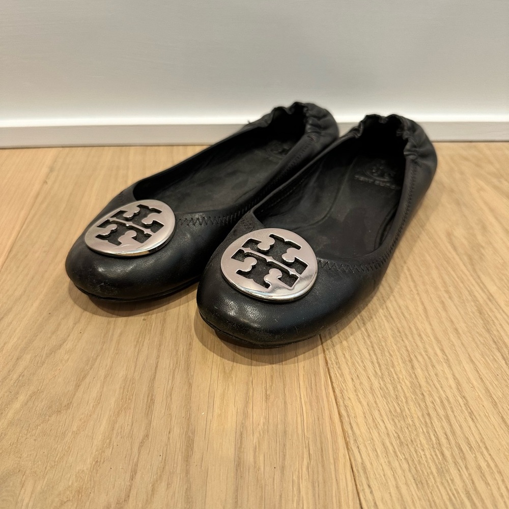 Tory Burch Black Flats